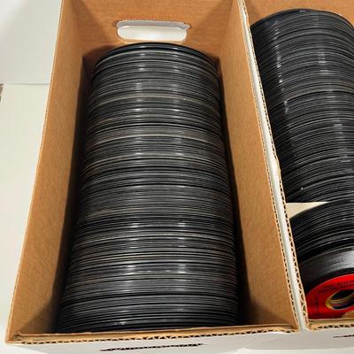 LOT 195B: Two Boxes of 45s Singles (Dozens of Vinyl Records - No Sleeves