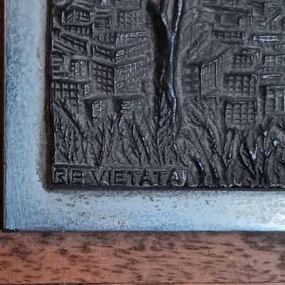 LOT 207B: MCM Italian Wood Cigarette Box, Vintage Pennants, Navajo-Style Rug & More