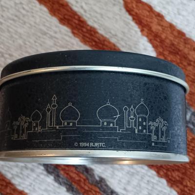 LOT 207B: MCM Italian Wood Cigarette Box, Vintage Pennants, Navajo-Style Rug & More