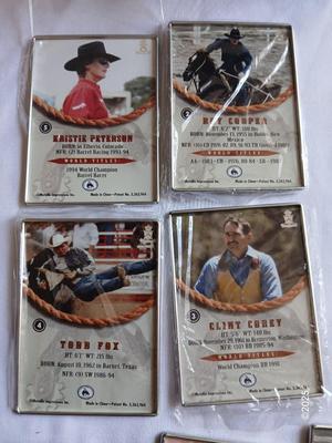 Wrangler Tin with Embossed metal rodeo collector cards
