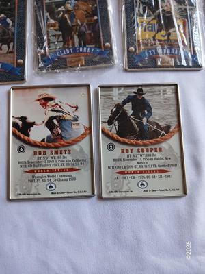 Wrangler Tin with Embossed metal rodeo collector cards
