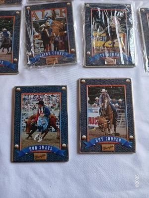 Wrangler Tin with Embossed metal rodeo collector cards