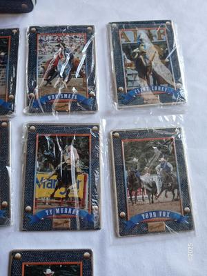 Wrangler Tin with Embossed metal rodeo collector cards