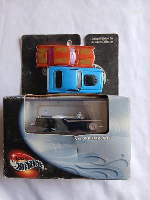 Hot wheels 57' Ford Fairlane with two loose cars