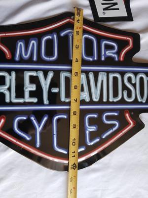Two tin Collectable Harley Davidson Signs #1 Harley Davidson and Harley emblem Sign