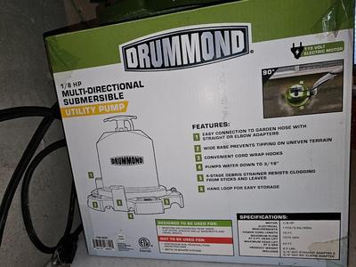 Drummond 1/6 HP Multi-Directional Submersible Utility pump