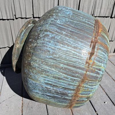 Large Aged Copper Planter & Stand (FD-SD)
