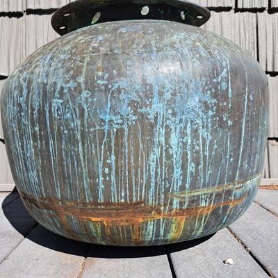 Large Aged Copper Planter & Stand (FD-SD)