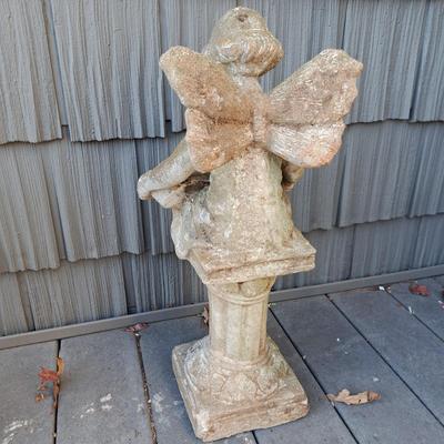 Concrete "Reading Fairy" and Corinthian Pedestal (FD-SD)