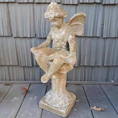 Concrete "Reading Fairy" and Corinthian Pedestal (FD-SD)