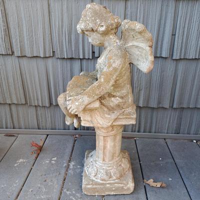 Concrete "Reading Fairy" and Corinthian Pedestal (FD-SD)