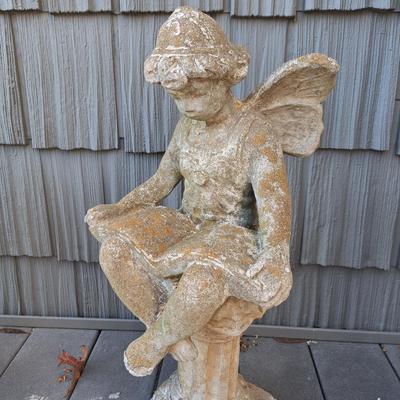 Concrete "Reading Fairy" and Corinthian Pedestal (FD-SD)