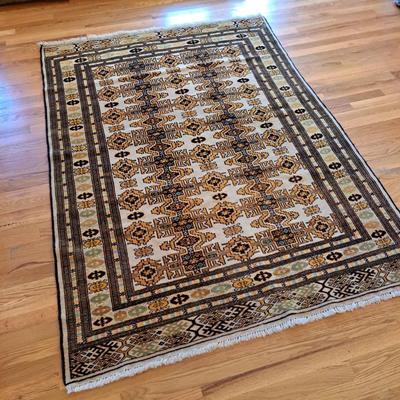 Hand-Knotted Persian Turkoman Rug 6'5" x 4'7" (DR-SD)