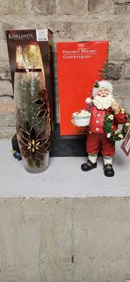 Clothtique Santa and Poinsettia Hurricane