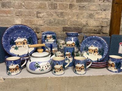 Huge Set of Holiday Mountain Lodge Dishware