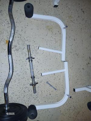 Weider 138 weight bench / bench press with weights and accessories
