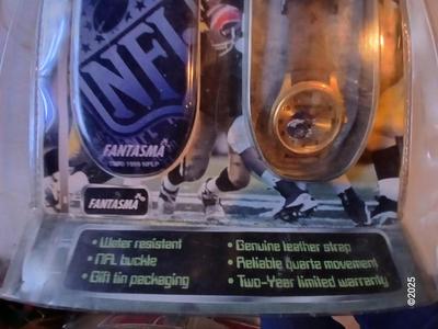 Broncos sports watch - ticket stubs - Gameday magazine - and team playing cards