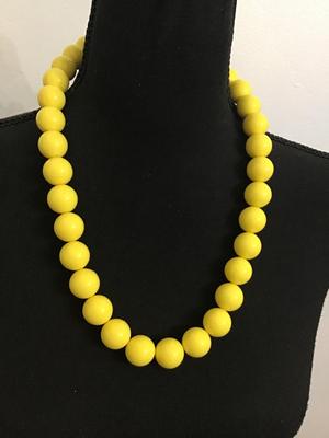 Chunky Yellow Beaded Necklace