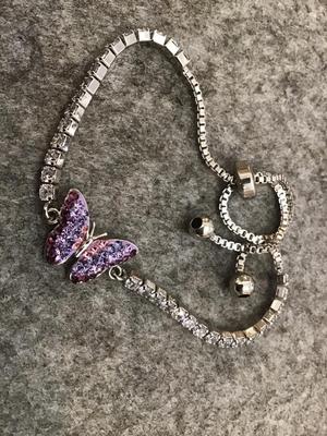 Petite Crystal Butterfly Slider Bracelet