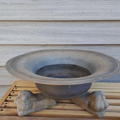Copper Spittoon Planter & Terra Cotta Planter Risers (BD-SD)