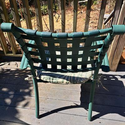 Glass & Green Outdoor Patio Table and Chairs Set (BD-SD)