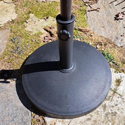 Swirly Blue & Green Fleur-de-lis Umbrella and Stand (BD-SD)
