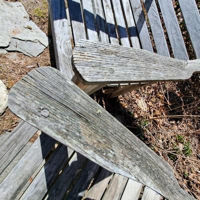 Pair of Wooden Patio Arm Chairs (BD-SD)