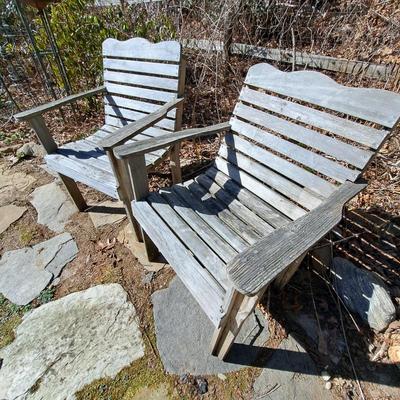 Pair of Wooden Patio Arm Chairs (BD-SD)