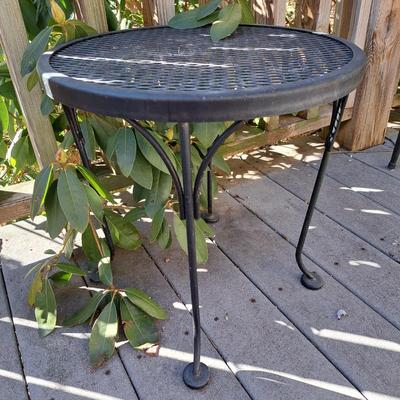 Two Vintage Small Mesh Metal Tables (BD-SD)
