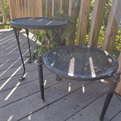 Two Vintage Small Mesh Metal Tables (BD-SD)