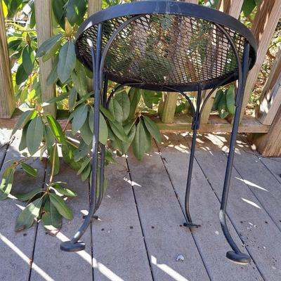 Two Vintage Small Mesh Metal Tables (BD-SD)