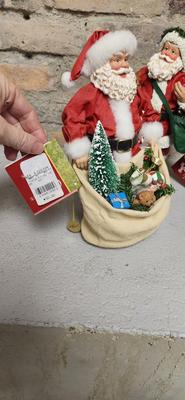 Trio of Clothtique santas