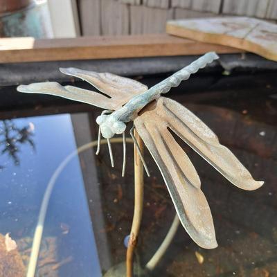 Copper and Wood Dragonfly Garden Fountain (FD-SD)