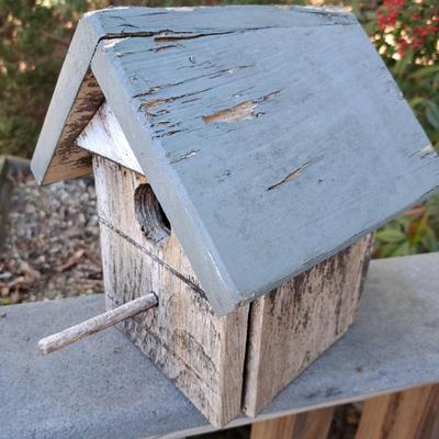Three Rustic Birdhouses & Suet Feeder (BD-SD)