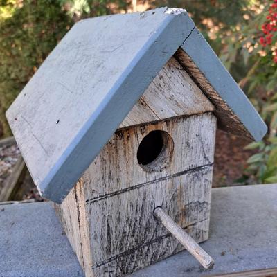 Three Rustic Birdhouses & Suet Feeder (BD-SD)