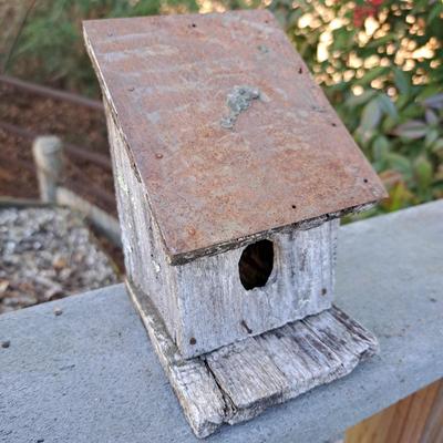Three Rustic Birdhouses & Suet Feeder (BD-SD)