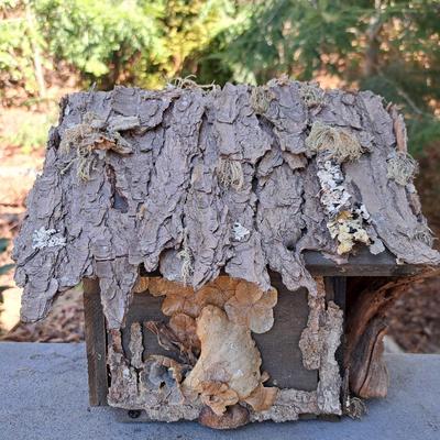 Three Rustic Birdhouses & Suet Feeder (BD-SD)
