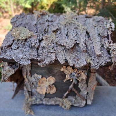 Three Rustic Birdhouses & Suet Feeder (BD-SD)