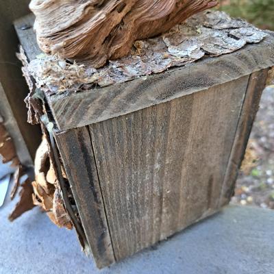 Three Rustic Birdhouses & Suet Feeder (BD-SD)