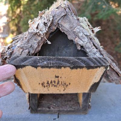 Three Rustic Birdhouses & Suet Feeder (BD-SD)