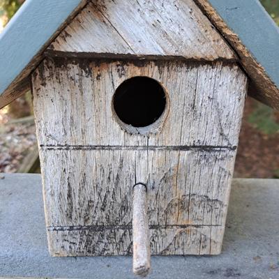 Three Rustic Birdhouses & Suet Feeder (BD-SD)