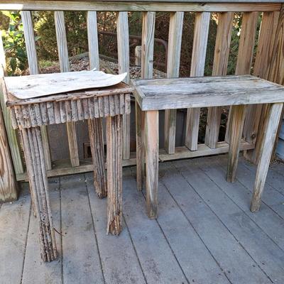 Two Wooden Weathered Tables (BD-SD)