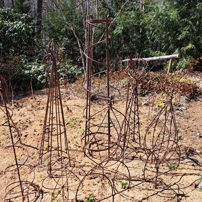 Group of Rusted Metal Garden Topiaries (BD-SD)