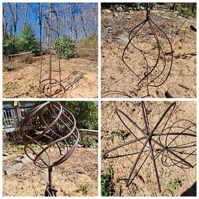 Group of Rusted Metal Garden Topiaries (BD-SD)