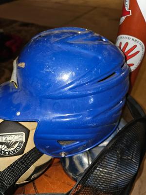 Net bag of sports balls - and a helmet