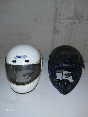 Two older dirt Bike helmets -