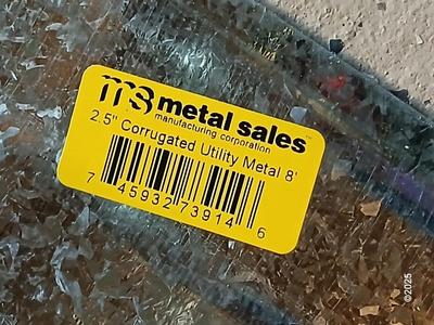 Three sheets of Corrugated Utility Metal 2.5" x 8'