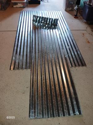 Three sheets of Corrugated Utility Metal 2.5" x 8'