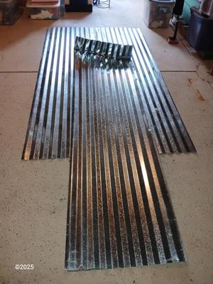 Three sheets of Corrugated Utility Metal 2.5" x 8'