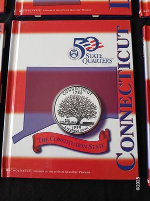 Six 50 state Quarters books - Georgia - Delaware - Pennsyvania - New Jersey - Connecticut - Massachusetts - Hardbacks